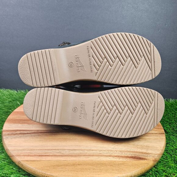 Dansko Berry Clog Shoes Womens EU39 US 9 Black Nubuck Leather Clogs Slip On - Picture 12 of 14